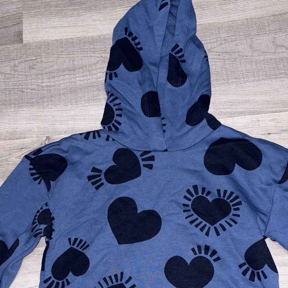 Old Navy Kids Blue Heart Pattern Hoodie dress